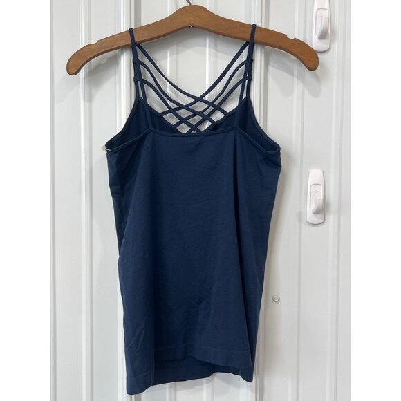 Yelete Cage Strap Tank Top Cami Camisole Navy Blue Seamless OS Womens Undershirt - Picture 2 of 7